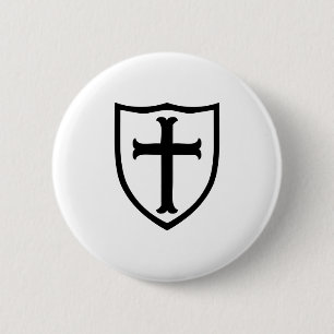 Bóton Redondo 5.08cm Christian Church Cross Knight Study Shield Gift