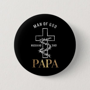 Bóton Redondo 5.08cm Christian Cross Dia de os pais Papa Marido Pai Deu