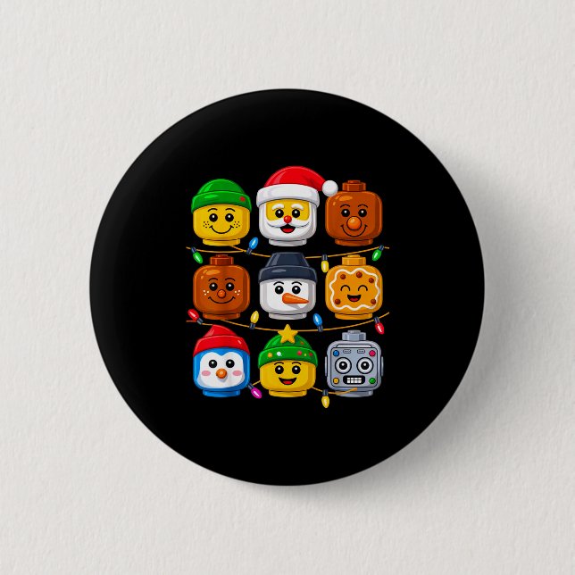 Bóton Redondo 5.08cm Christmas Building Crew Costume Master Builder Blo (Frente)