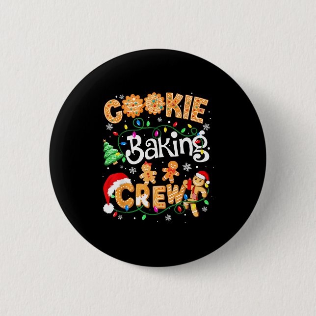 Bóton Redondo 5.08cm Christmas Cookie Baking Crew Cookie Crew Family Ch (Frente)