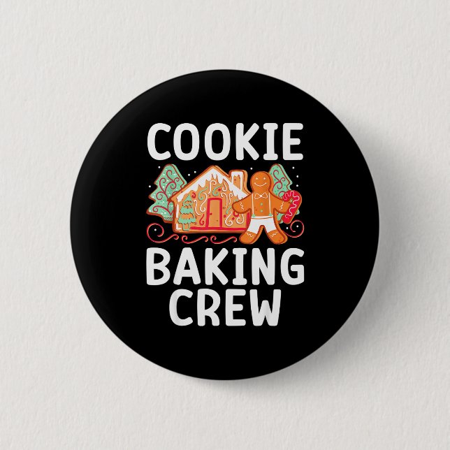Bóton Redondo 5.08cm Christmas Cookie Taster Cookie Baking Crew Gingerb (Frente)