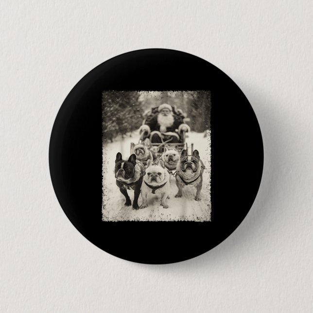 Bóton Redondo 5.08cm Christmas French Bulldog  (Frente)