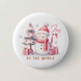 Bóton Redondo 5.08cm Christmas Joy to the World Button