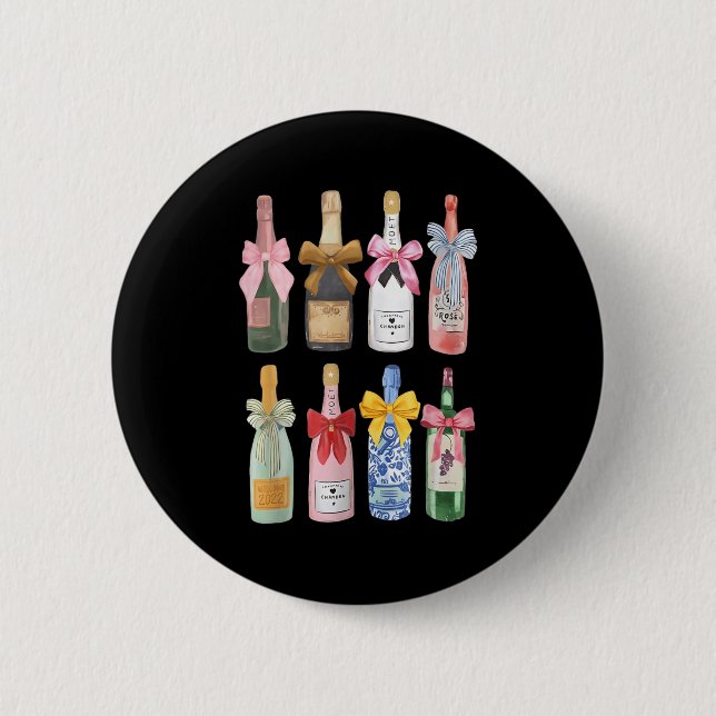 Bóton Redondo 5.08cm Christmas New Year Champagne Gl Coquette Bot-tle M (Frente)