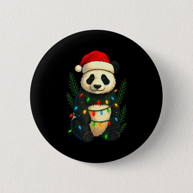 Bóton Redondo 5.08cm Christmas Panda  (Frente)
