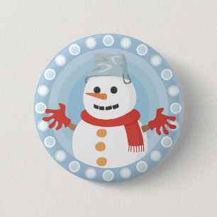 BÓTON REDONDO 5.08CM CHRISTMAS WINTER SNOWMAN