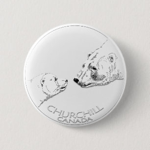 Bóton Redondo 5.08cm Churchill Souvenirs Polar Bear Art Shirts e presen