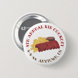 Bóton Redondo 5.08cm Churrasco anual de costelas de reposição de costel