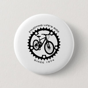 Bóton Redondo 5.08cm Ciclista de Montanha de 51 Anos 1974 Aniversário d