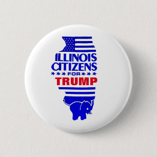 Bóton Redondo 5.08cm Cidadãos do Illinois por Trump