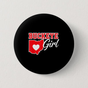 Bóton Redondo 5.08cm Cidades dos EUA Buckeye Girl Ohio Casa Coração Est