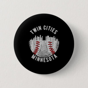Bóton Redondo 5.08cm Cidades Gêmeas Legais Minnesota Mn Beisebol Skylin