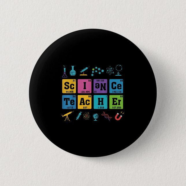 Bóton Redondo 5.08cm Ciência Professor de Química Elementos de Mesa Per (Frente)