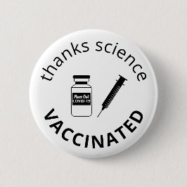 Bóton Redondo 5.08cm Ciência Vacinada dos Obrigados Covid-19