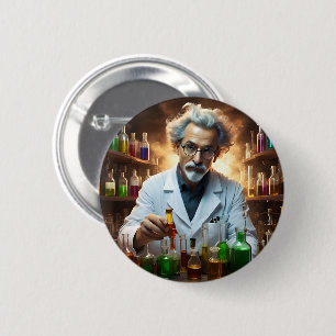 Bóton Redondo 5.08cm Cientista Num Laboratório Misturando Poções,