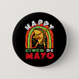 Bóton Redondo 5.08cm Cinco De Mayo Dabbing Taco Rainbow Mexicano Festiv