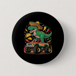 Bóton Redondo 5.08cm Cinco De Mayo Dinosaur Taco Monster Truck Sombrero