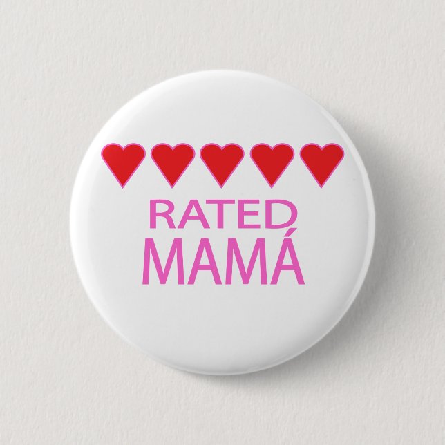 Bóton Redondo 5.08cm Cinco Heart Mamá (Frente)