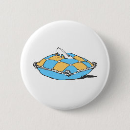 Bóton Redondo 5.08cm Cinderela Slipper no Travesseiro Teal Laranja