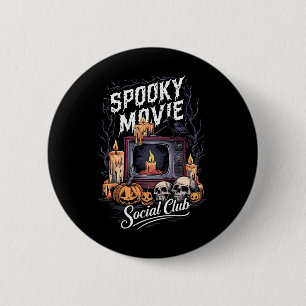 Bóton Redondo 5.08cm Cinema Social Club Vintage Tv Halloween Horreen Ar