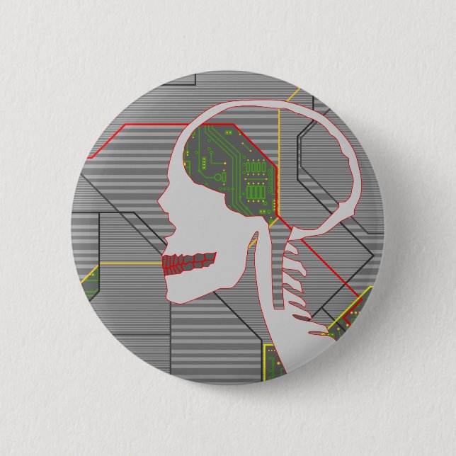 Bóton Redondo 5.08cm cinza (Frente)