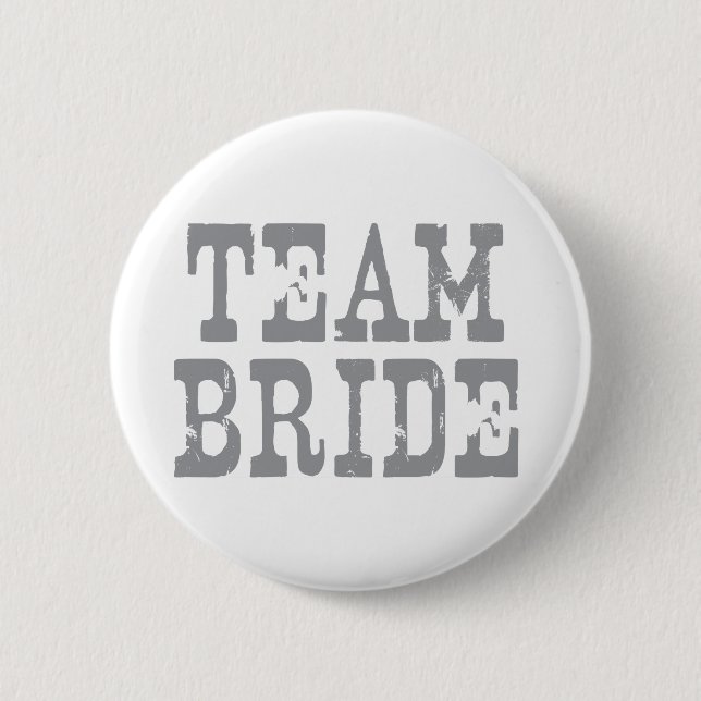 Bóton Redondo 5.08cm Cinza Ocidental do Team Bride (Frente)