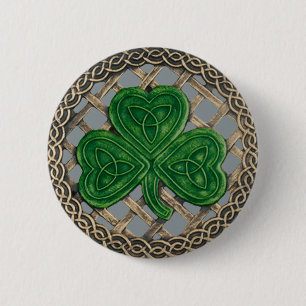 Bóton Redondo 5.08cm Cinzas De Botões De Shamrock E De Nódulos Célti