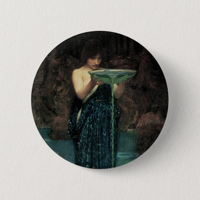 Bóton Redondo 5.08cm Circe Invidiosa por John William Waterhouse (Frente)
