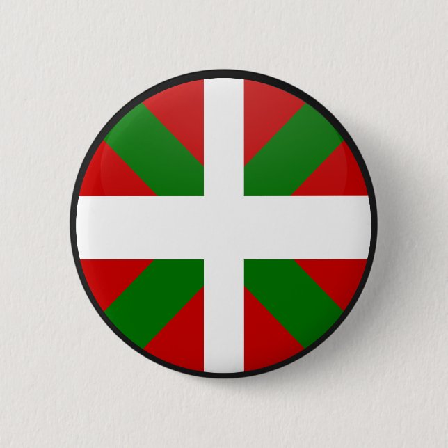 Bóton Redondo 5.08cm Círculo Basque da bandeira da qualidade (Frente)