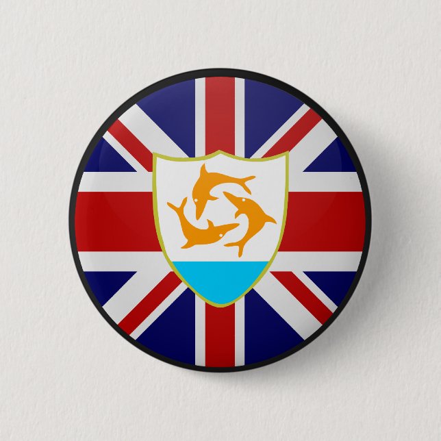 Bóton Redondo 5.08cm Círculo da bandeira da qualidade de Anguilla (Frente)