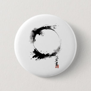 Bóton Redondo 5.08cm Círculo de Meditação Yoga do Budismo Zen Enso