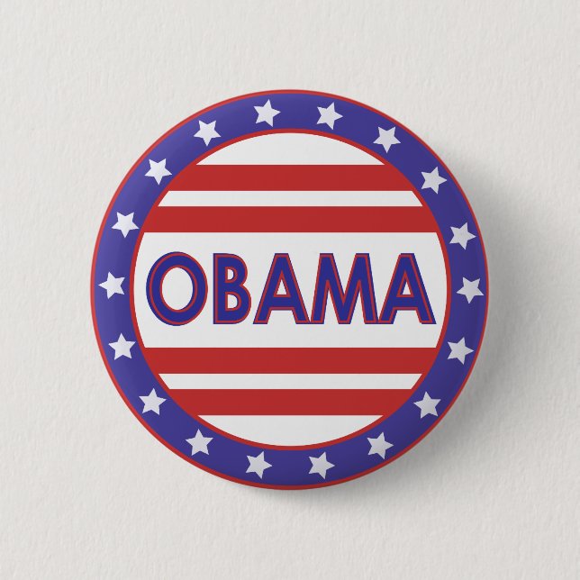 Bóton Redondo 5.08cm Círculo de Obama Stars&Stripes (Frente)