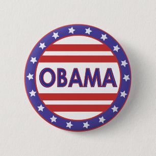 Bóton Redondo 5.08cm Círculo de Obama Stars&Stripes