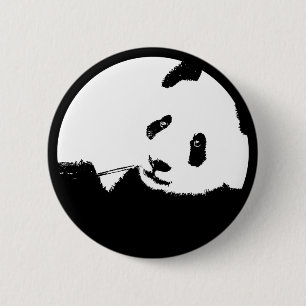Bóton Redondo 5.08cm círculo personalizável de cor panda.