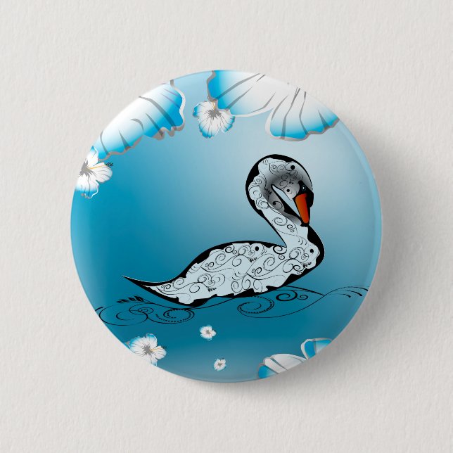 Bóton Redondo 5.08cm Cisne bonita (Frente)