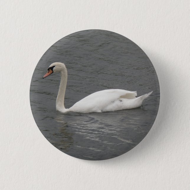 Bóton Redondo 5.08cm Cisnes no rio Button (Frente)