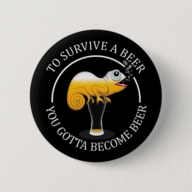 Bóton Redondo 5.08cm Citação Engraçada de Beer Lover - Cerveja (Frente)