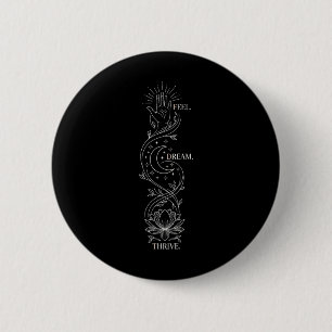 Bóton Redondo 5.08cm Citação Espiritual de Yoga Arte de Flor de Lótus e