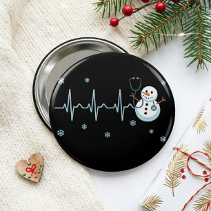 Bóton Redondo 5.08cm Citação Médica de Natal Enfermeira Batida do Coraç