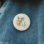Bóton Redondo 5.08cm Citrus Little Cutie Baby Shower Uncle To Be<br><div class="desc">Introducing our citrus little cutie baby shower uncle to be button, perfect for a fun, gender-neutral celebration! This zesty design features a delightful citrus orange clementine fruit theme, brought to life with a simple boho-inspired watercolor style. It is ideal for welcoming a little boy or girl in a joyful and...</div>