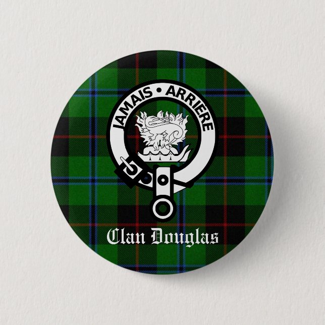 Bóton Redondo 5.08cm Clan Douglas Tartan Crest (Frente)