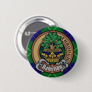 Bóton Redondo 5.08cm Clan Hamilton Crest sobre caçar Tartan
