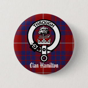 Bóton Redondo 5.08cm Clan Hamilton Crest & Tartan