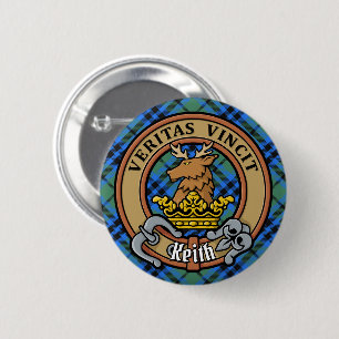 Bóton Redondo 5.08cm Clan Keith Crest sobre Tartan