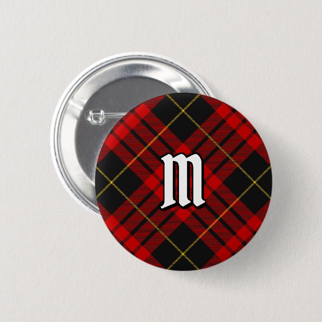Bóton Redondo 5.08cm Clan MacQueen Tartan Button (Frente & Verso)