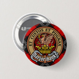 Bóton Redondo 5.08cm Clan Marjoribanks Crest sobre Tartan