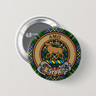 Bóton Redondo 5.08cm Clan Scott Crest sobre Green Tartan