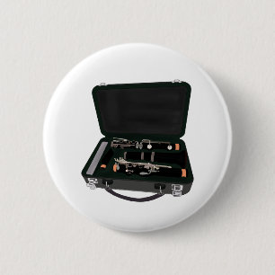 Bóton Redondo 5.08cm Clarinet Desmontado Dentro a Suitcase