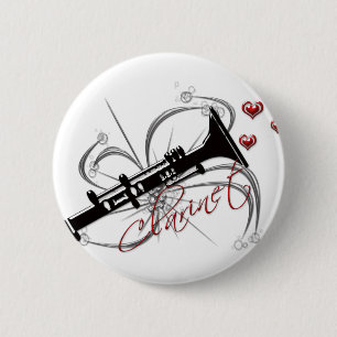 Bóton Redondo 5.08cm Clarinete do amor