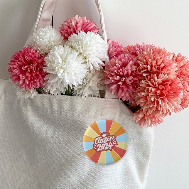 Bóton Redondo 5.08cm Classe de Celebração de Graduação 2024 (Class of 2024 Graduation Celebration Button)